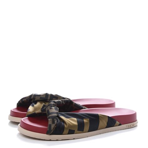 fendi satin twist slides